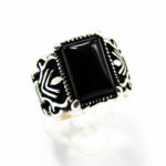 Inel din argint cu onix negru - stil vintage - i110Y132F