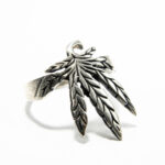 Inel din argint fara pietre - Marihuana - i160A8B