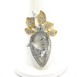 Inel din argint aurit si pietre zirconiu - stil Glamour - i180A76D