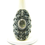 Inel model vintage din argint antichizat cu labradorit - stil bizantin - i240Y95G