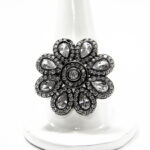 Inel reglabil din argint cu pietre zirconiu - stil oriental - Bahar - i185E25D