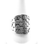 Inel reglabil din argint patinat - stil Art Deco - Dora - i180Y135G