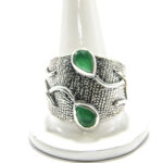 Inel stil vintage din argint cu smarald - Arina - i135E40D-1