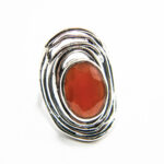 Inel unicat din argint si carneol - Astrid - i278Y48E