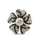 Inel unicat din argint si cristale - motive florale - stil Art Nouveau - i145F85F