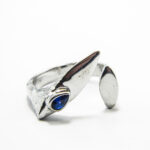 Inel unicat vintage din argint cu safir - stil Art Deco - Anais - i210F9G-1