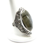 Inel vintage din argint cu labradorit natural - stil bizantin - i240Y96G