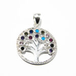 Pandantiv Copacul vietii din argint si cristale - stil fashion - P155A3E-2