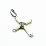 Pandantiv cruciulita din argint cu sidef si marcasite - Cruce celtica - P207Y131G-1