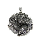 Pandantiv din argint 925 cu marcasite - stil Art Nouveau - Floare - P100A44B