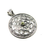 Pandantiv din argint cu olivina - Filigran - P187Y-57