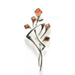 Pandantiv din argint cu chihlimbar - stil fashion - P196Y-42