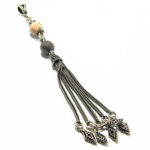 Pandantiv handmade unicat din argint cu amazonit - stil oriental - P100A45BZ