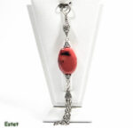 Pandantiv handmade unicat din argint si coral - stil vintage - HM0767