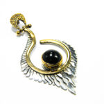 Pandantiv unicat din argint si onix - stil Art Deco - Lola - P135E24E