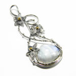 Pandantiv unicat din argint si opal - stil Art Nouveau - P235Y15C