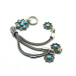 Pandantiv unicat handmade din argint cu turcoaz - stil vintage oriental - P145AK32G