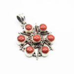 Pandantiv unicat vintage din argint cu coral natural - Miriam - P212Y105G