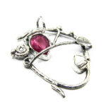 Pandantiv vintage unicat din argint cu rubin si perla Baroque - P240Y202G