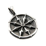 Pandantiv unisex din argint cu pietre zirconiu - Roza vanturilor - P120E67F-1