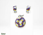 Set din argint 925 si email - stil fashion - Art Deco - S150A11B