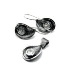 Set din argint cu cristale albe - stil vintage - Ilona - S135E11G