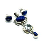 Set din argint cu lapis lazili - stil vintage - Ingrid - S240Y32G