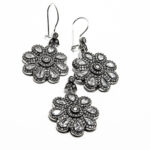 Set din argint cu pietre zirconiu - stil vintage - motive florale - S180E15DX