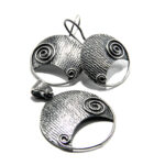 Set din argint fara pietre - stil vintage - Spirale - S135E26E