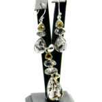 Set unicat din argint cu calcedonia cromata si citrin - stil vintage Art Deco - S289Y21EX