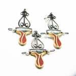 Set unicat handmade din argint cu coral si turcoaz - stil oriental - S135F30FX
