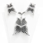 Set vintage din argint antichizat si pietre zirconiu - Butterfly - S155F10E