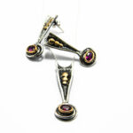 Set vintage din argint cu granat - stil Art Deco - Felicia - S135A22G-1