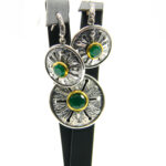 Set vintage din argint cu onix verde - stil oriental - S110E-28BX