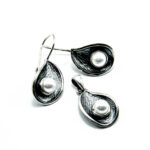 Set vintage din argint cu perle albe - Clara - S135A21G