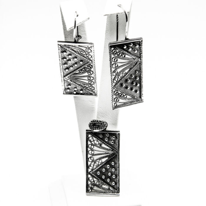 Set vintage din argint fara pietre - stil oriental - Marta - S110A-28Z - imagine 2