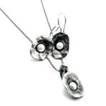 Set vintage handmade din argint antichizat si perle - Lexa - S150F7G