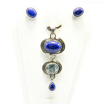 Set din argint cu lapis lazili - stil vintage - Ingrid - S240Y32G - imagine 2