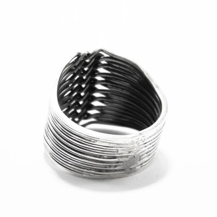 Inel statement din argint împletit- model Puzzle Ring - i105A-20 - imagine 4