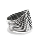 Inel statement din argint împletit- model Puzzle Ring - i105A-20 - imagine 2