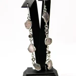 Cercei lungi din argint cu kunzit natural - K224Y15H - imagine 4