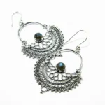 Cercei din argint cu labradorit - stil Art Nouveau - K248Y11H-2 - imagine 3