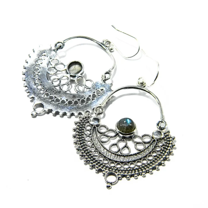 Cercei din argint cu labradorit - stil Art Nouveau - K248Y11H-2 - imagine 5