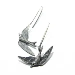 Cercei handmade din argint - Randunele - Unicat - K225F87H - imagine 2