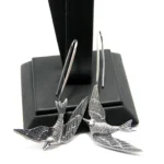 Cercei handmade din argint - Randunele - Unicat - K225F87H - imagine 5