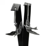 Cercei handmade din argint - Randunele - Unicat - K225F87H - imagine 3