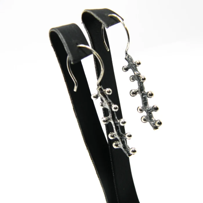 Cercei handmade din argint antichizat - Muguri - K225F92H - imagine 6