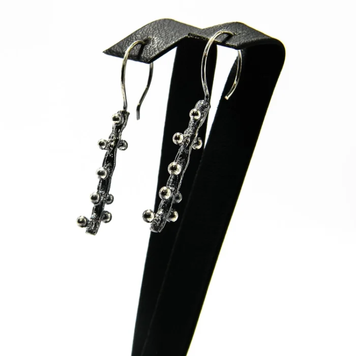 Cercei handmade din argint antichizat - Muguri - K225F92H - imagine 4