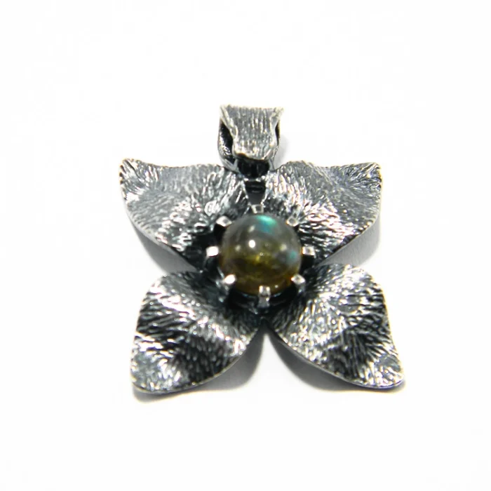 Set statement Art Nouveau din argint antichizat cu labradorit -  S245E1H - imagine 4