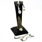 Set unicat din argint antichizat cu perle si argint aurit - S275F31H - imagine 3